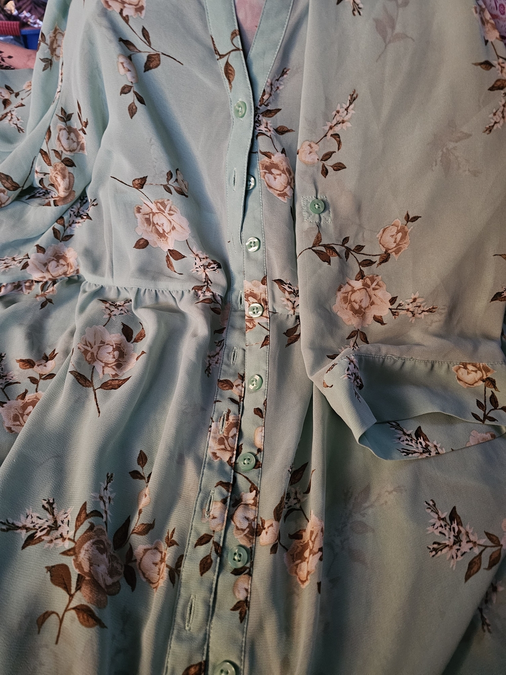 torrid Mint Green Floral Button-Front Dress